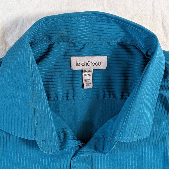 LE CHATEAU MEN'S BUTTON UP FRONT DRESS CASUAL LONG SLEEVE SHIRT SIZE XL 18 STYLE - Picture 16 of 16